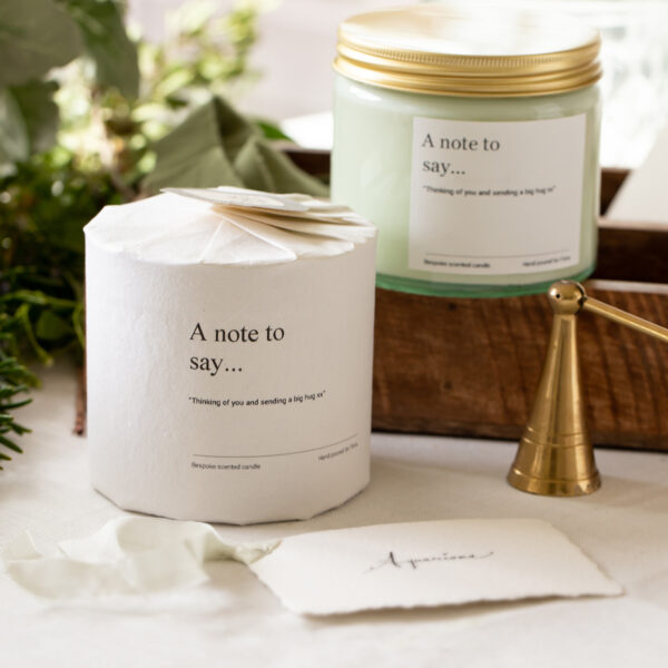 personalised a note to say scented candle