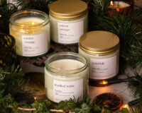 trio of festive scented candles