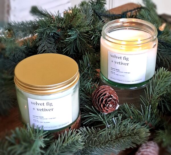fig and vetiver scented candle