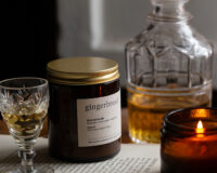 ginger bread scented candle in amber jar
