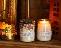 gingerbread scented vintage yoghurt pot candle