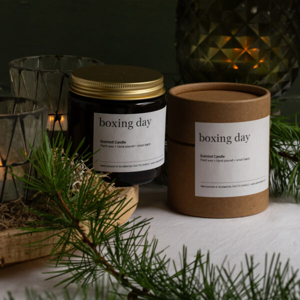 boxing day scented natural wax candle