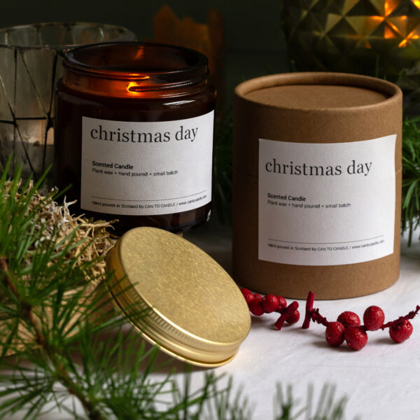christmas day scented natural wax candle