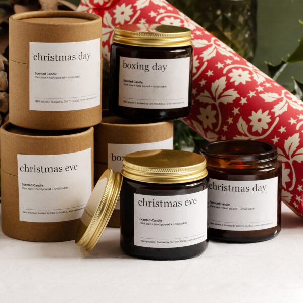 cracker gift set of 3 natural wax scented christmas candles