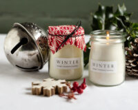 winter scented vintage yoghurt pot candle