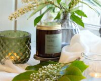 lily of the valley scented natural wax candle made in scotland